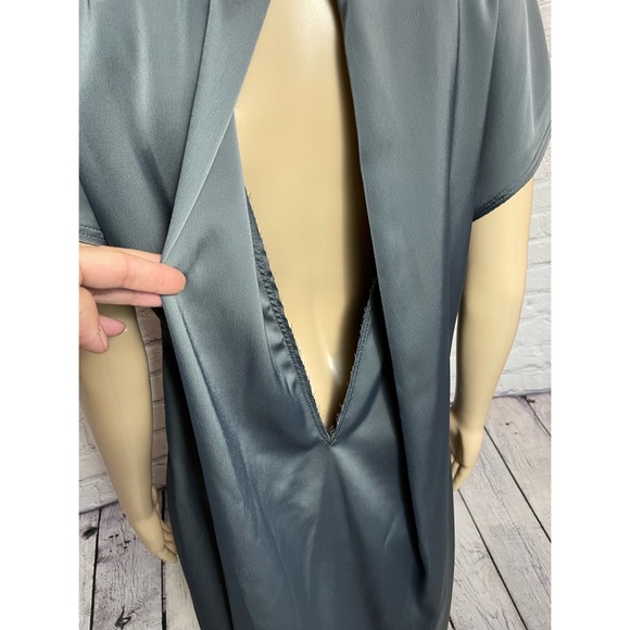 NWT New $232 Skills & Genes Grey Satin Midi Dress Size 6 - Picture 10 of 12